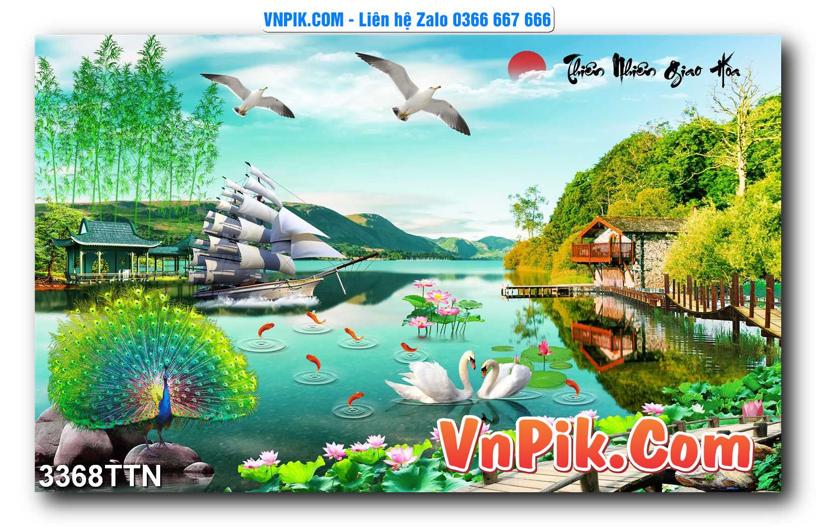 Tranh thác nước – Tranh phong thủy – Tranh treo tường mã 3368TTN