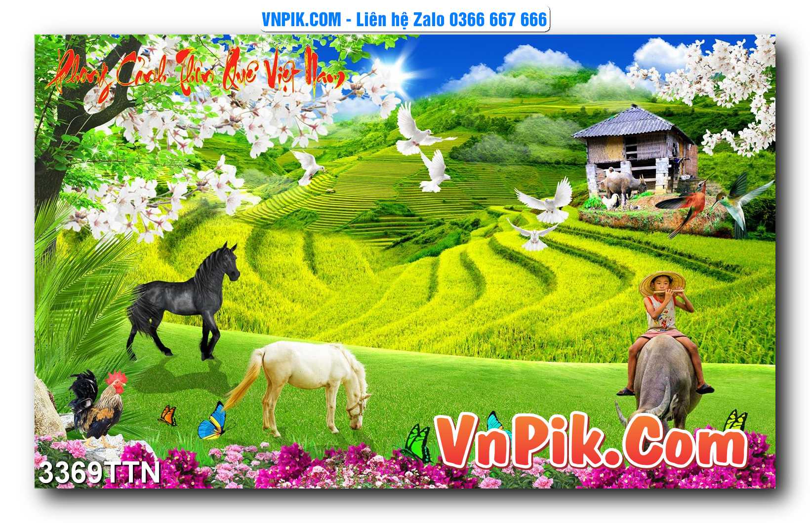 Tranh thác nước – Tranh phong thủy – Tranh treo tường mã 3369TTN