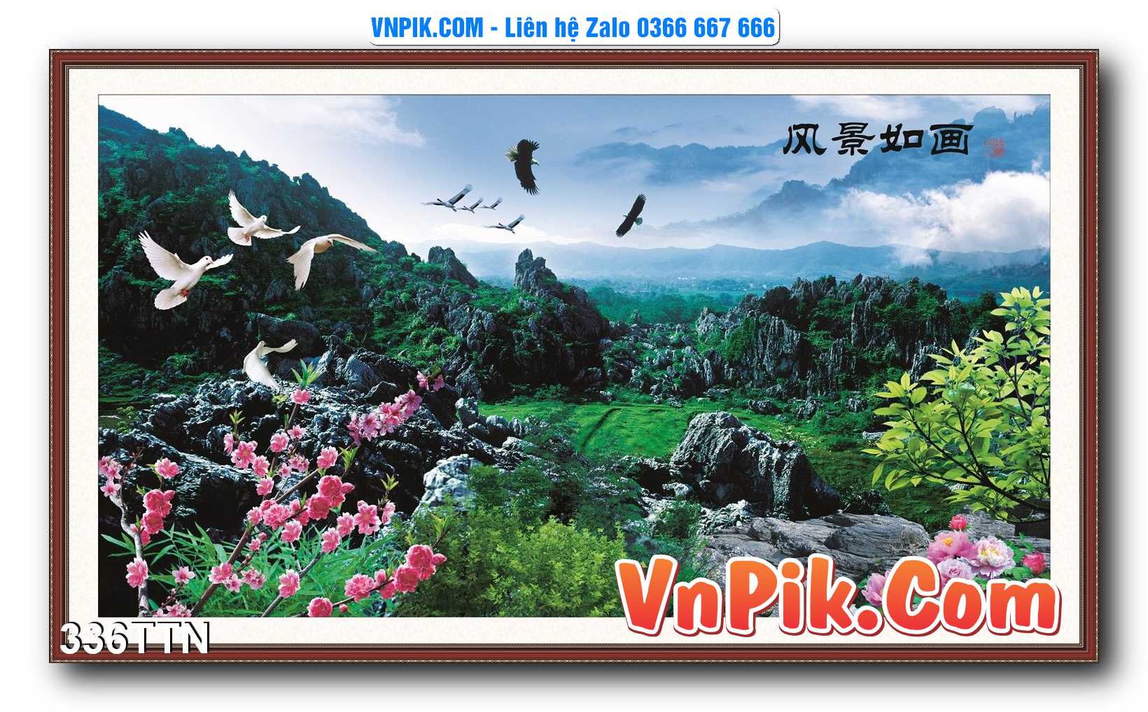 Tranh thác nước – Tranh phong thủy – Tranh treo tường mã 336TTN