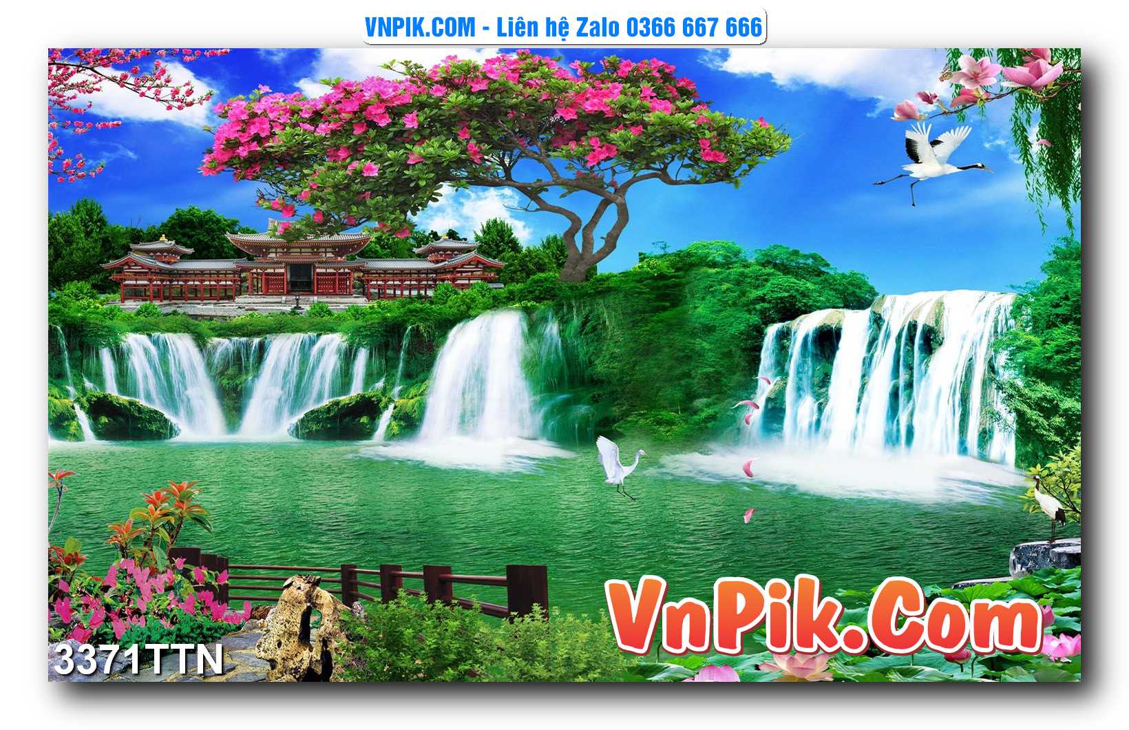 Tranh thác nước – Tranh phong thủy – Tranh treo tường mã 3371TTN