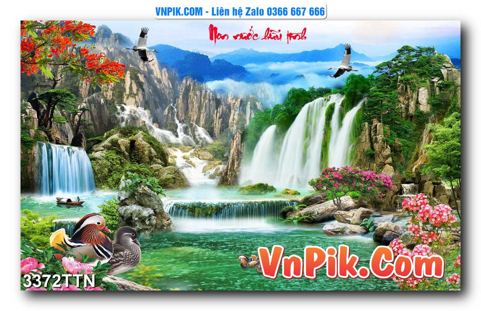 Tranh thác nước – Tranh phong thủy – Tranh treo tường mã 3372TTN