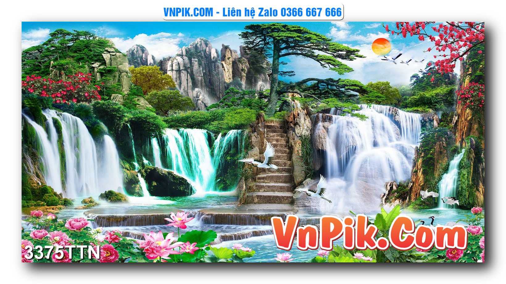 Tranh thác nước – Tranh phong thủy – Tranh treo tường mã 3375TTN