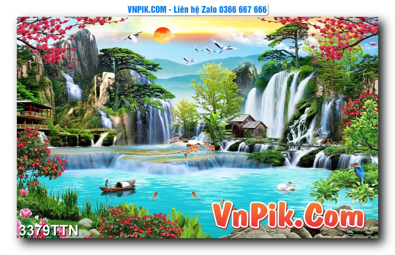 Tranh thác nước – Tranh phong thủy – Tranh treo tường mã 3379TTN