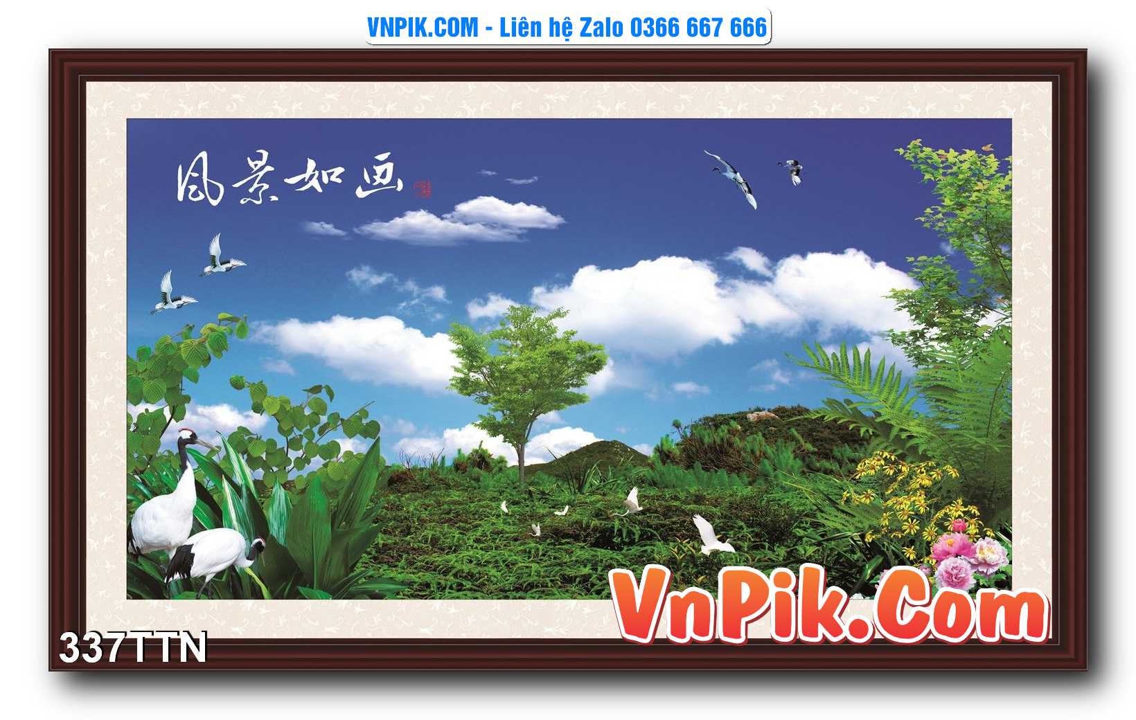 Tranh thác nước – Tranh phong thủy – Tranh treo tường mã 337TTN