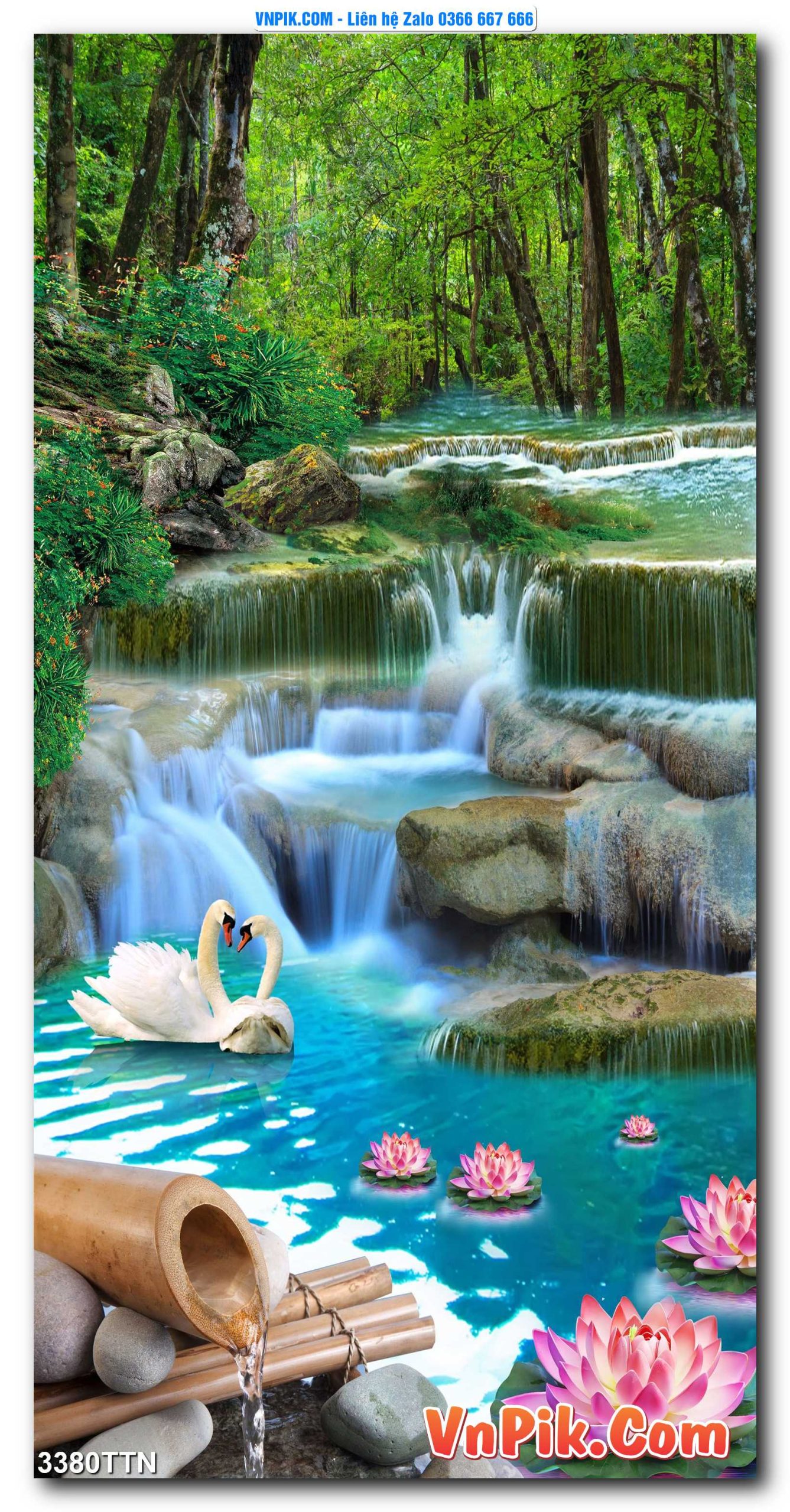 Tranh thác nước – Tranh phong thủy – Tranh treo tường mã 3380TTN