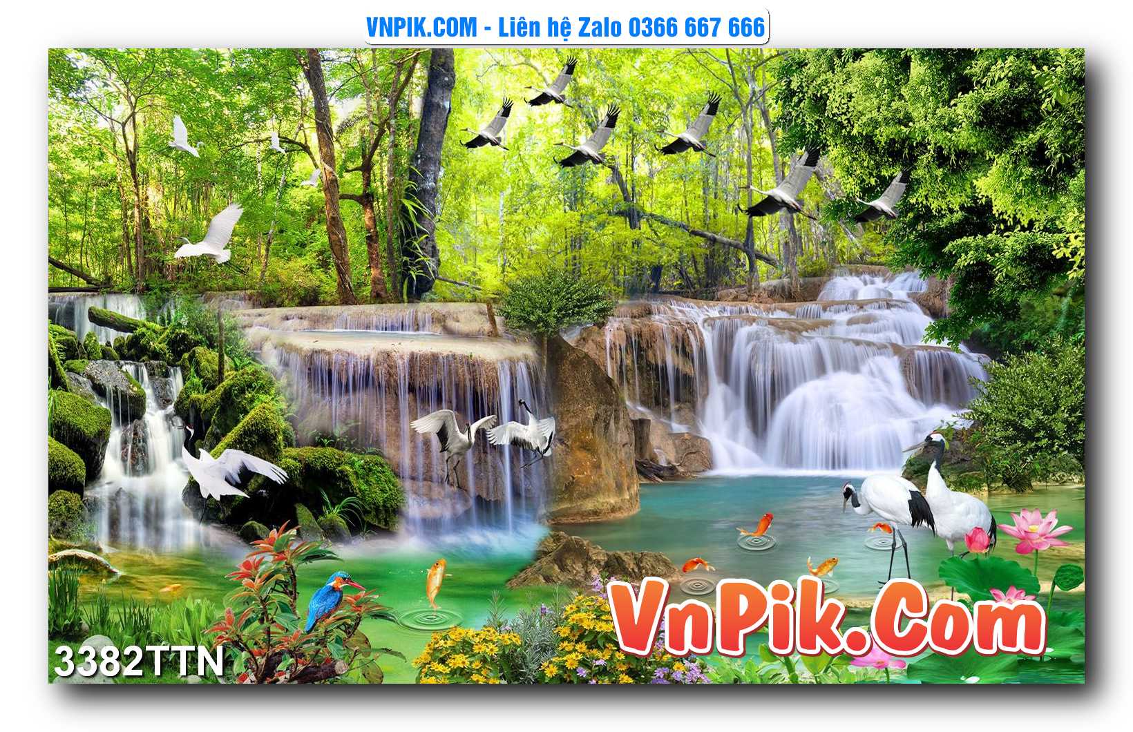 Tranh thác nước – Tranh phong thủy – Tranh treo tường mã 3382TTN