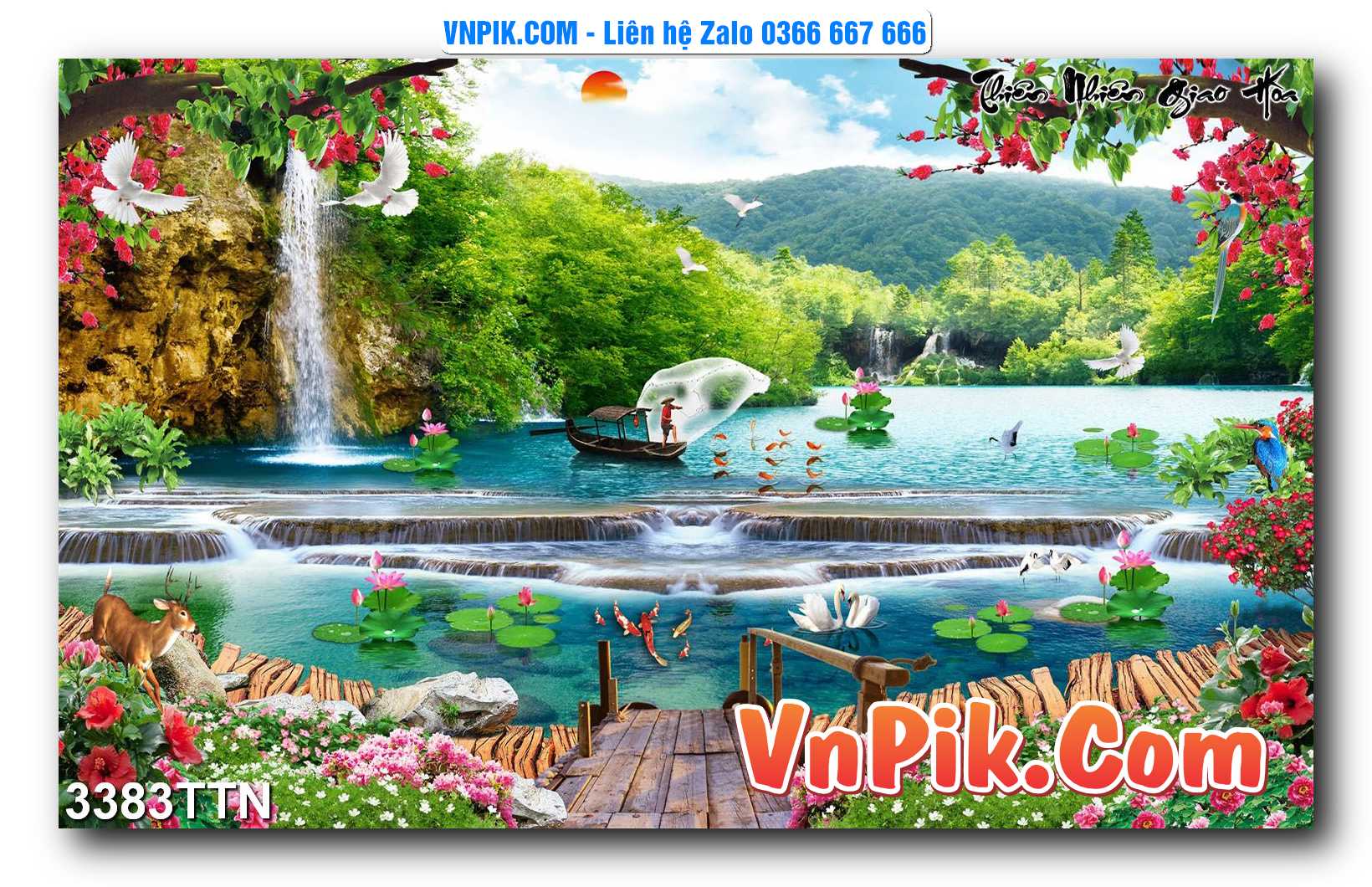 Tranh thác nước – Tranh phong thủy – Tranh treo tường mã 3383TTN