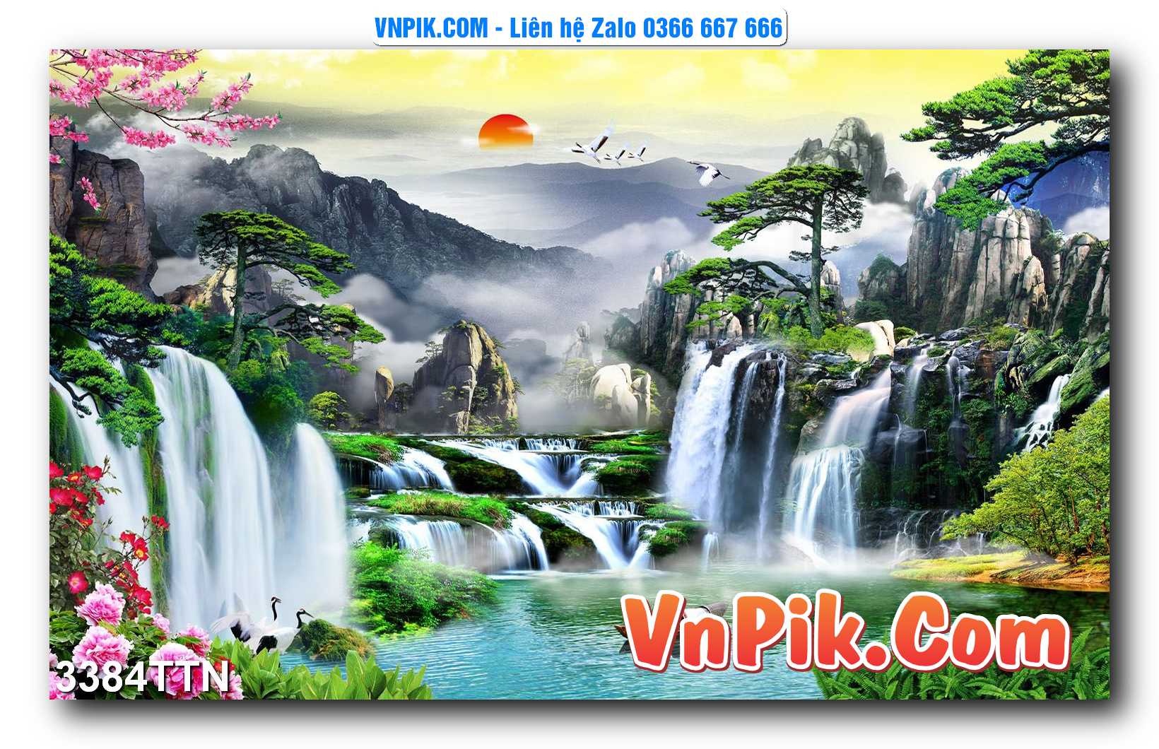 Tranh thác nước – Tranh phong thủy – Tranh treo tường mã 3384TTN
