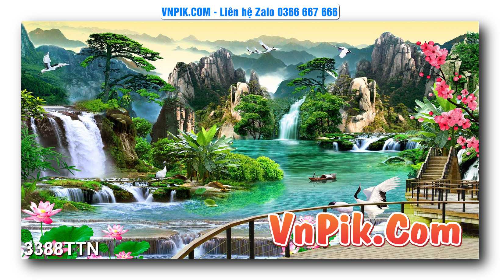 Tranh thác nước – Tranh phong thủy – Tranh treo tường mã 3388TTN