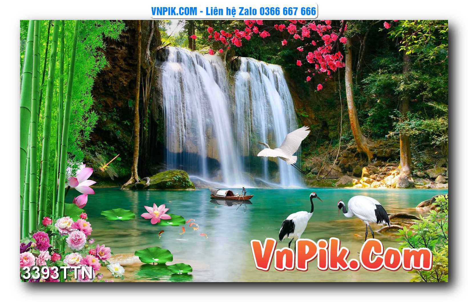 Tranh thác nước – Tranh phong thủy – Tranh treo tường mã 3393TTN