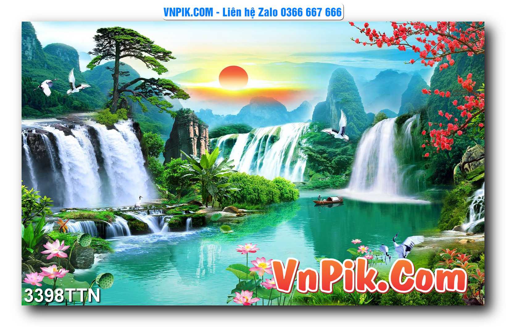 Tranh thác nước – Tranh phong thủy – Tranh treo tường mã 3398TTN