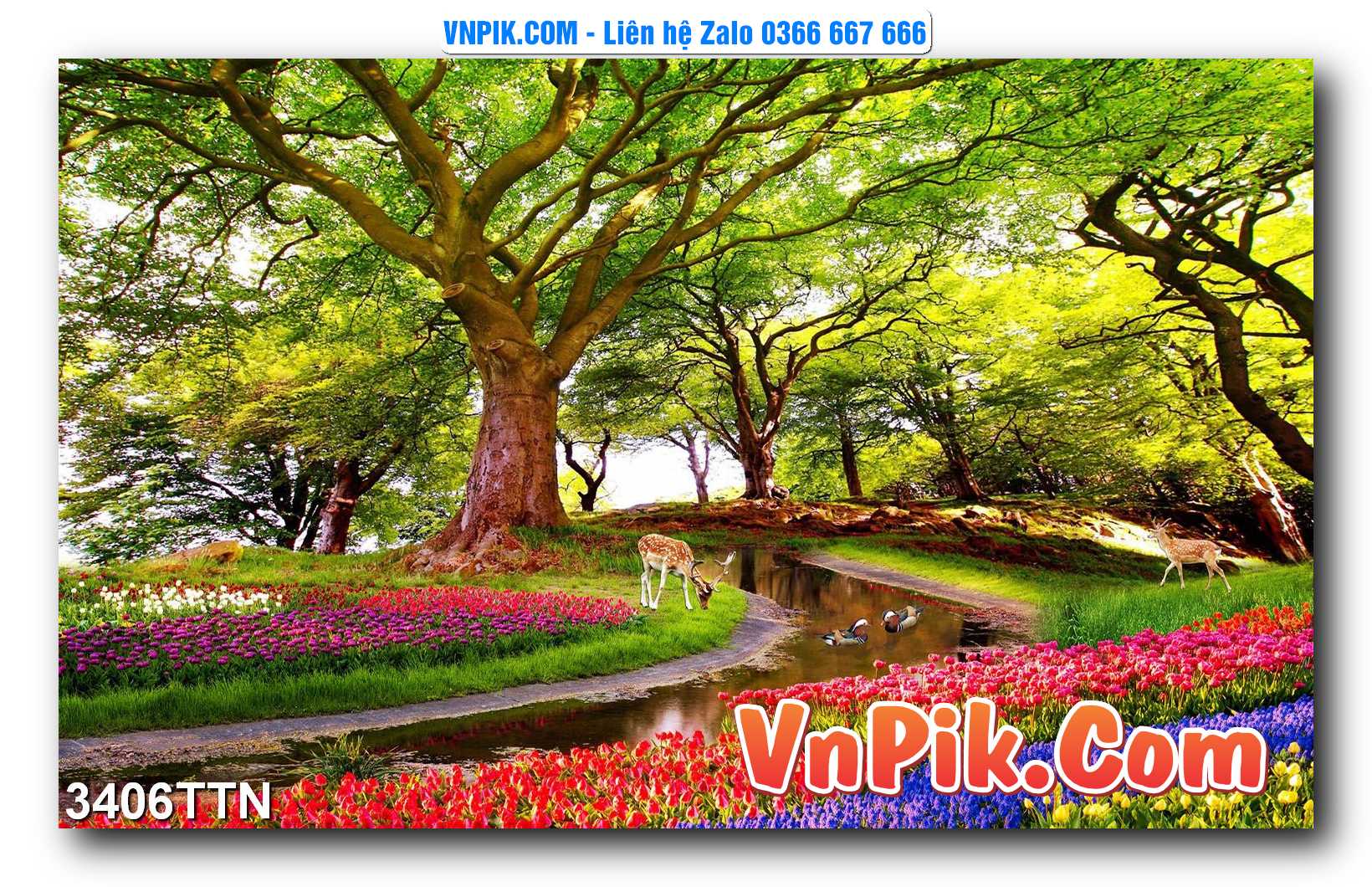 Tranh thác nước – Tranh phong thủy – Tranh treo tường mã 3406TTN