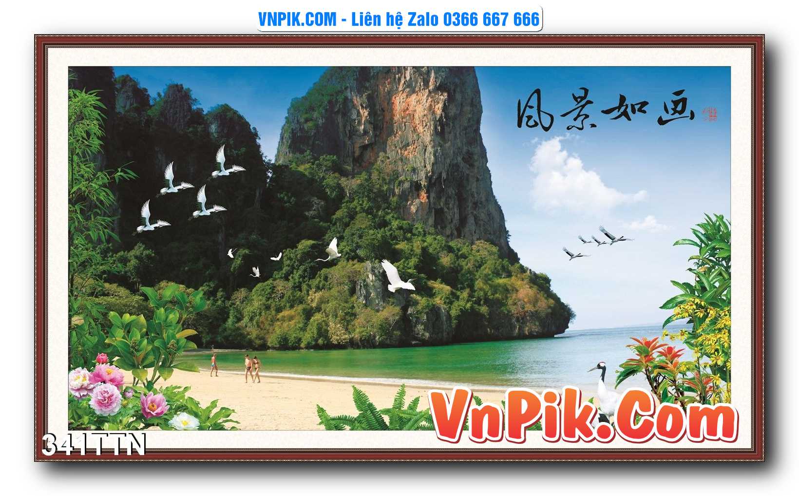 Tranh thác nước – Tranh phong thủy – Tranh treo tường mã 341TTN