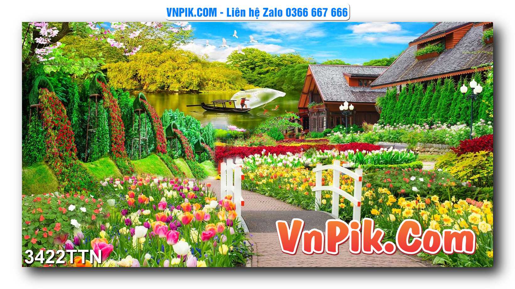 Tranh thác nước – Tranh phong thủy – Tranh treo tường mã 3422TTN