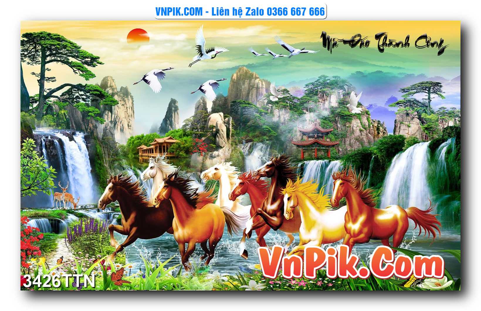 Tranh thác nước – Tranh phong thủy – Tranh treo tường mã 3426TTN