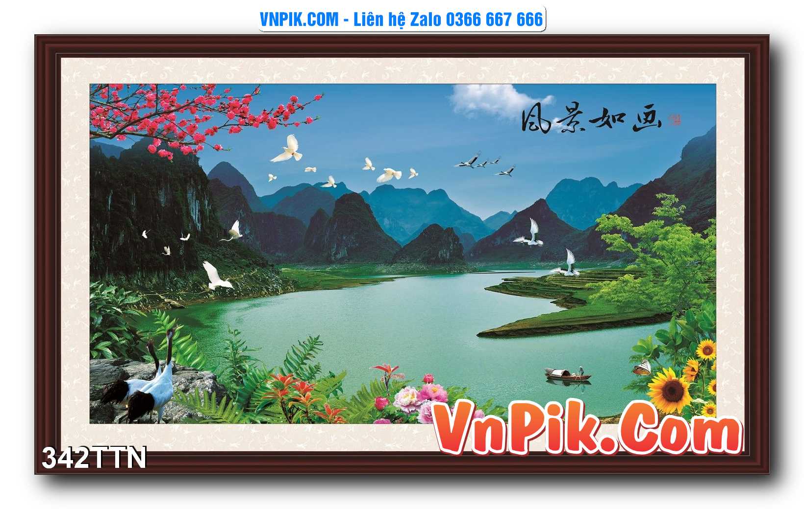 Tranh thác nước – Tranh phong thủy – Tranh treo tường mã 342TTN
