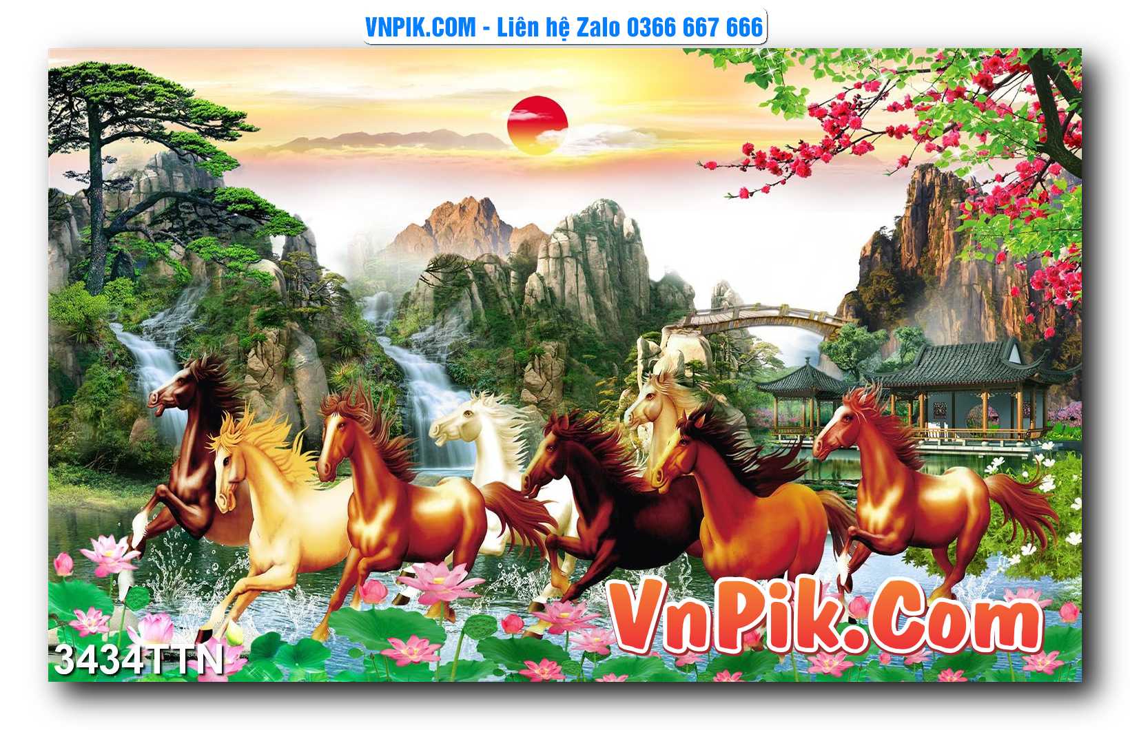 Tranh thác nước – Tranh phong thủy – Tranh treo tường mã 3434TTN