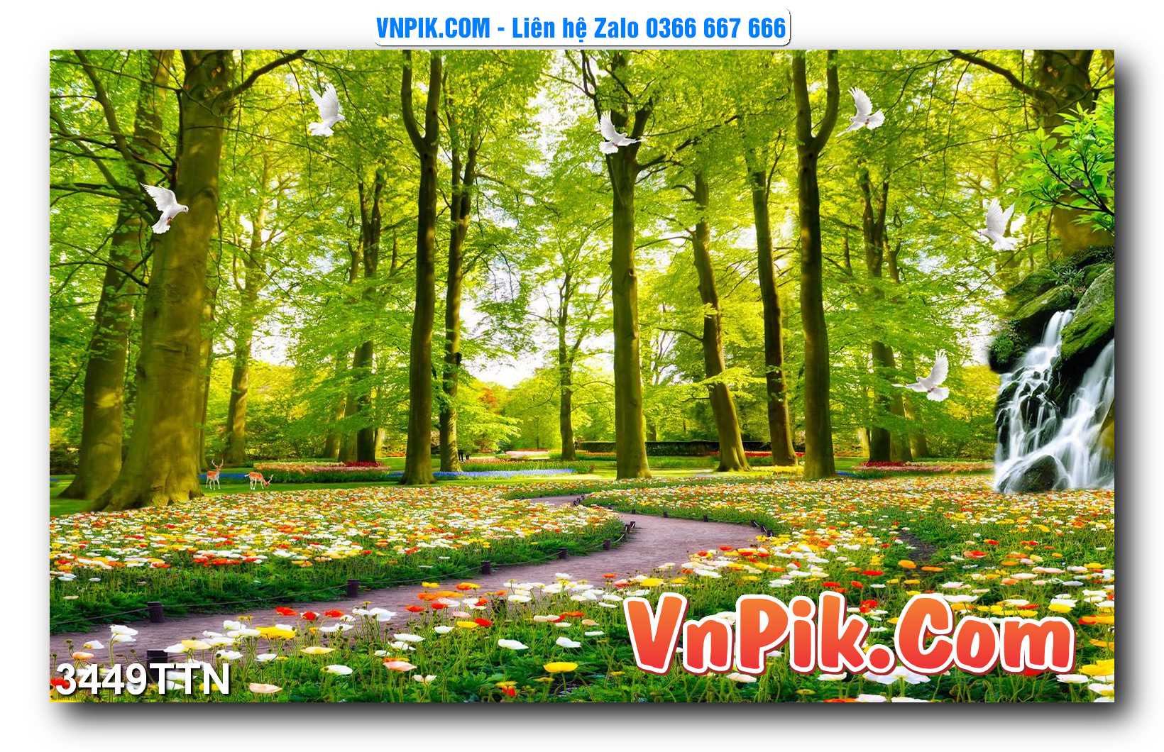 Tranh thác nước – Tranh phong thủy – Tranh treo tường mã 3449TTN