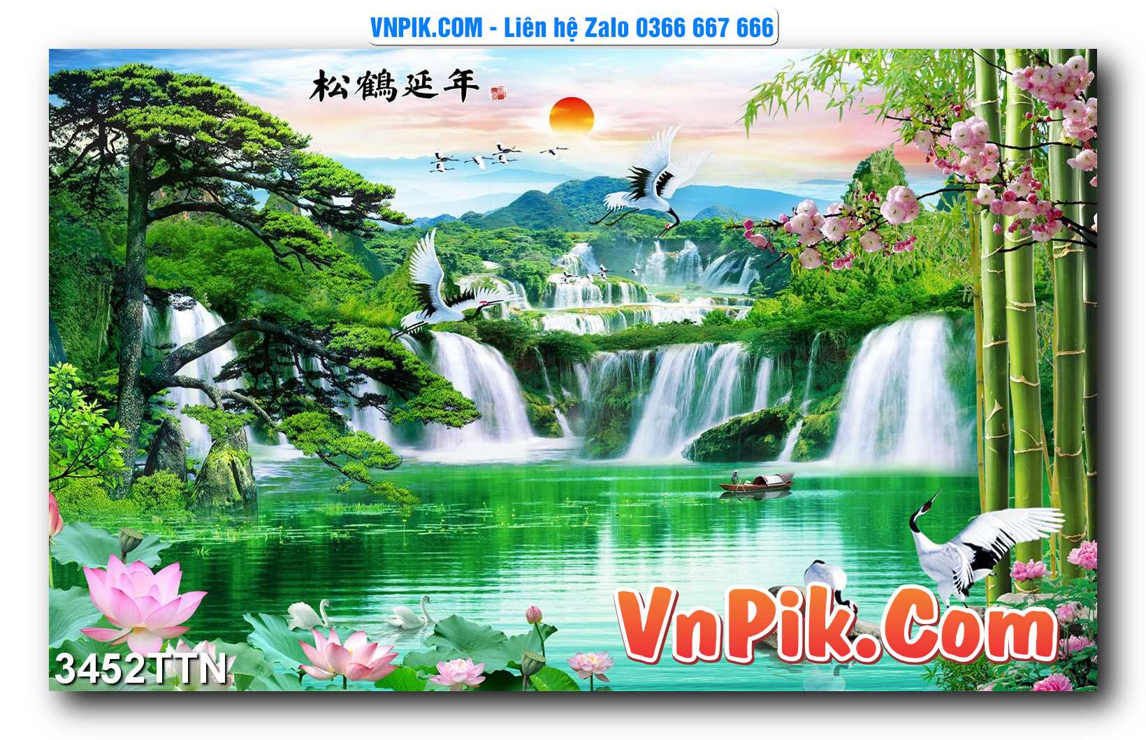 Tranh thác nước – Tranh phong thủy – Tranh treo tường mã 3452TTN