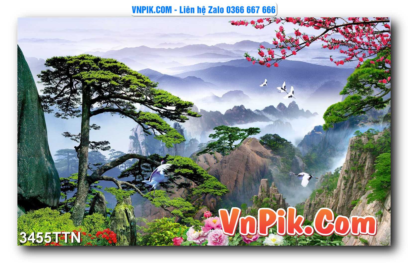Tranh thác nước – Tranh phong thủy – Tranh treo tường mã 3455TTN