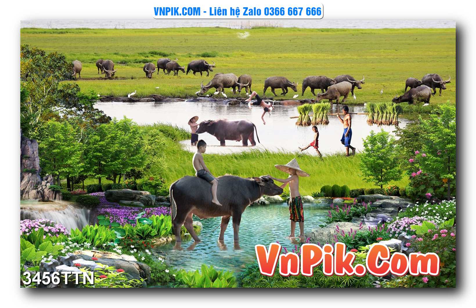 Tranh thác nước – Tranh phong thủy – Tranh treo tường mã 3456TTN