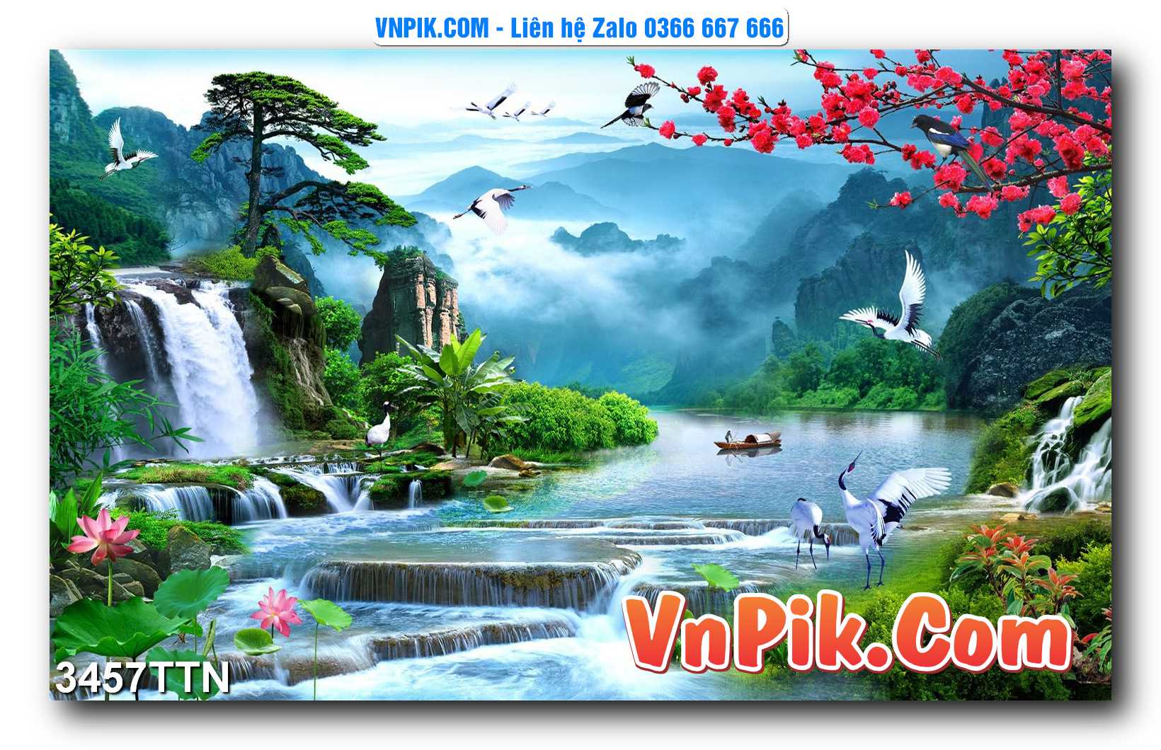Tranh thác nước – Tranh phong thủy – Tranh treo tường mã 3457TTN
