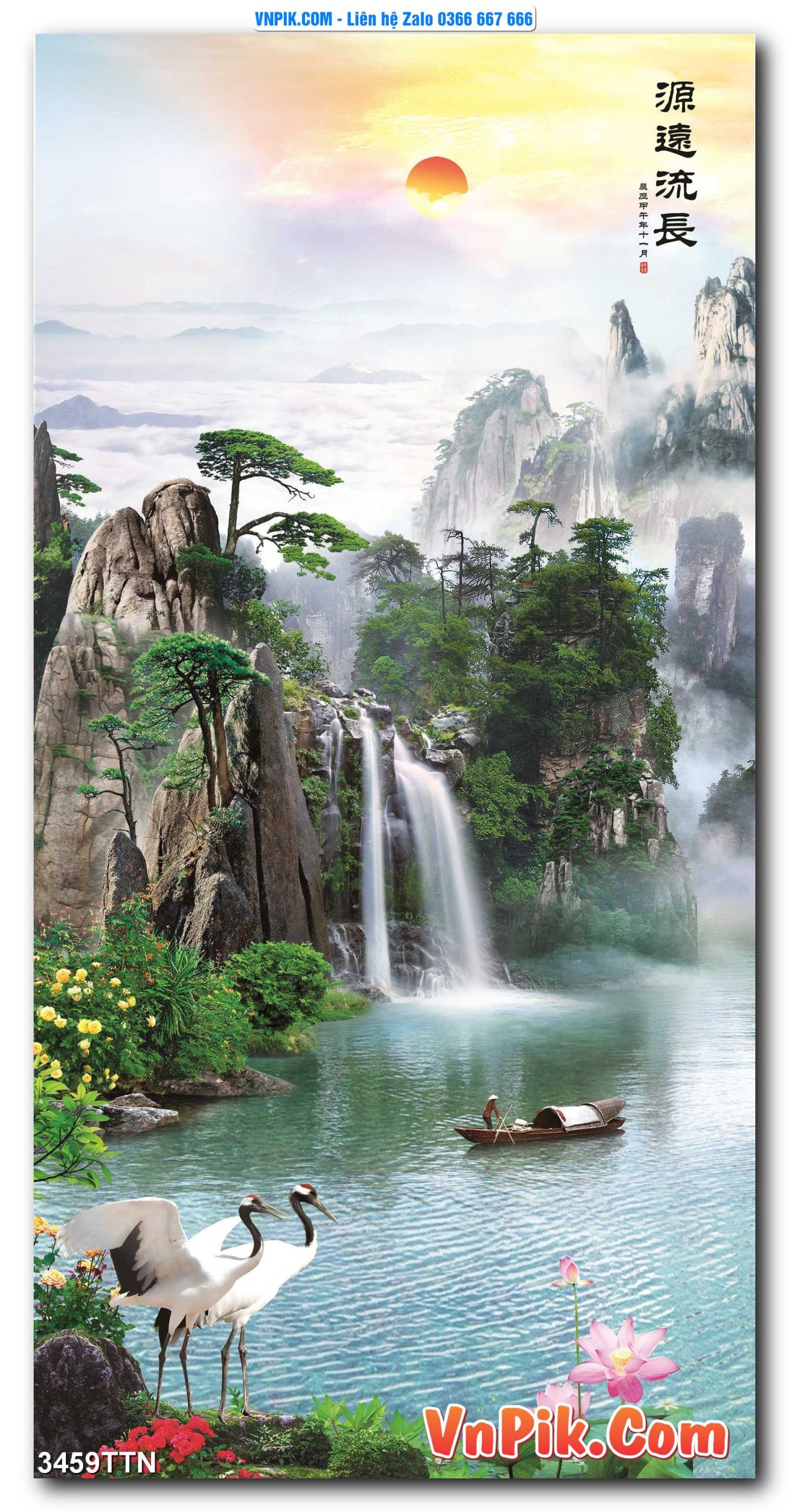 Tranh thác nước – Tranh phong thủy – Tranh treo tường mã 3459TTN