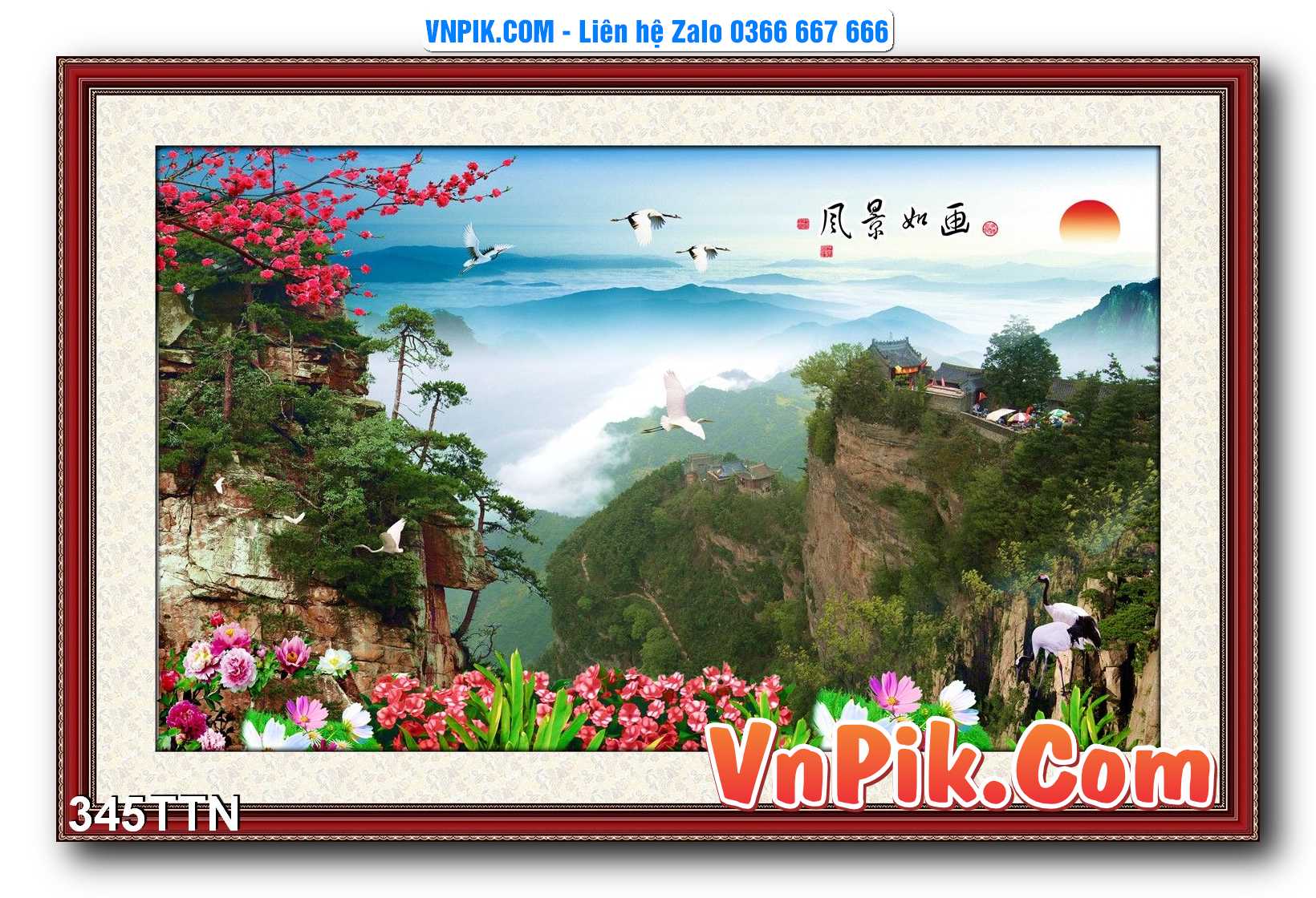 Tranh thác nước – Tranh phong thủy – Tranh treo tường mã 345TTN