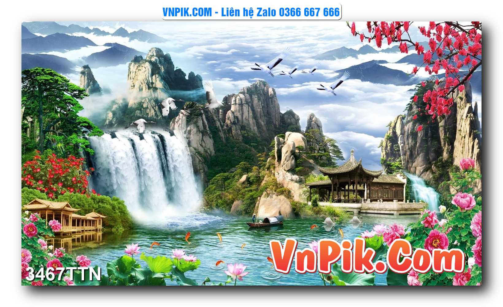 Tranh thác nước – Tranh phong thủy – Tranh treo tường mã 3467TTN