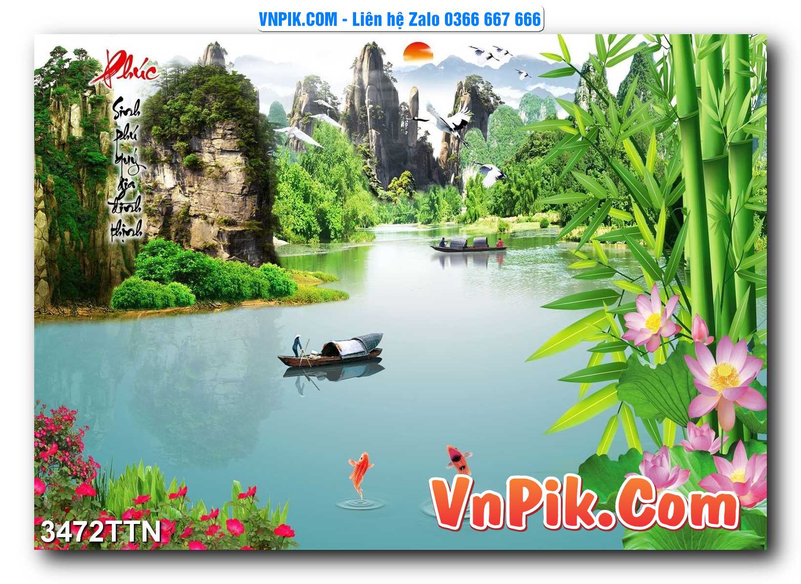 Tranh thác nước – Tranh phong thủy – Tranh treo tường mã 3472TTN