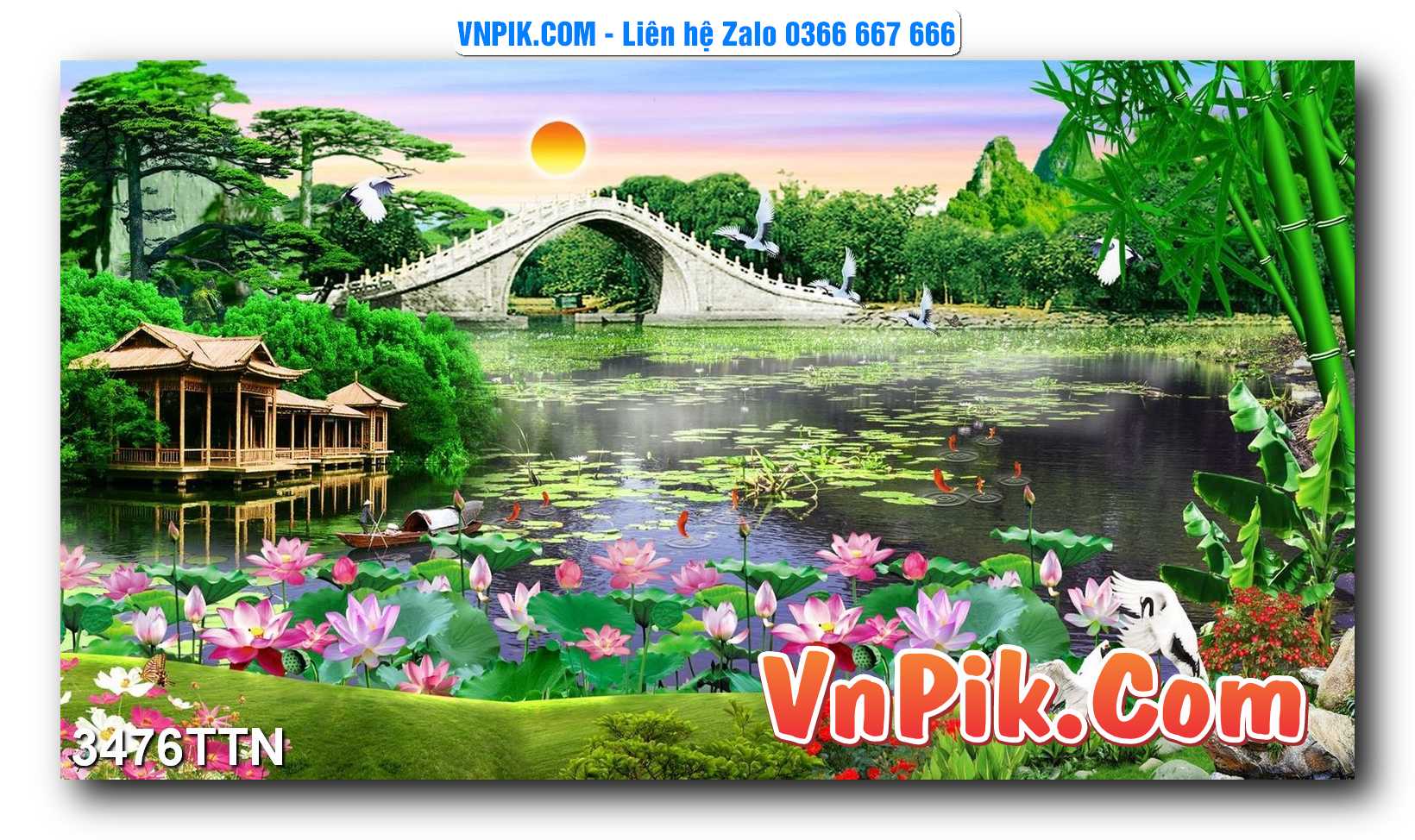 Tranh thác nước – Tranh phong thủy – Tranh treo tường mã 3476TTN