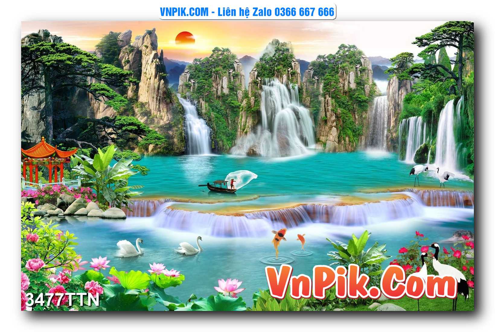 Tranh thác nước – Tranh phong thủy – Tranh treo tường mã 3477TTN
