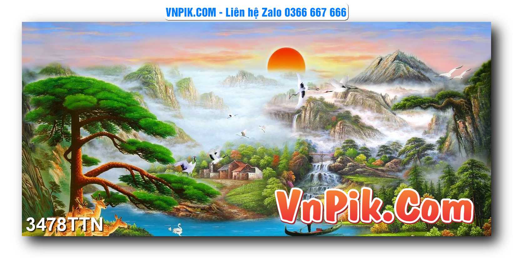 Tranh thác nước – Tranh phong thủy – Tranh treo tường mã 3478TTN