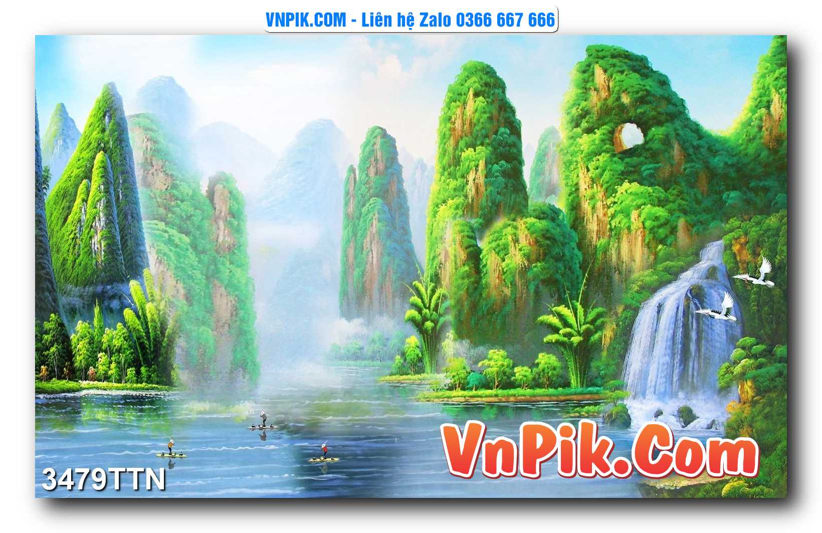 Tranh thác nước – Tranh phong thủy – Tranh treo tường mã 3479TTN