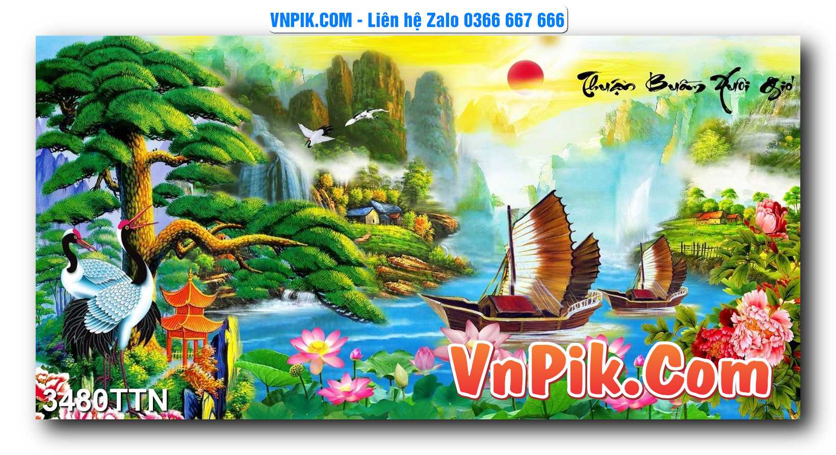 Tranh thác nước – Tranh phong thủy – Tranh treo tường mã 3480TTN