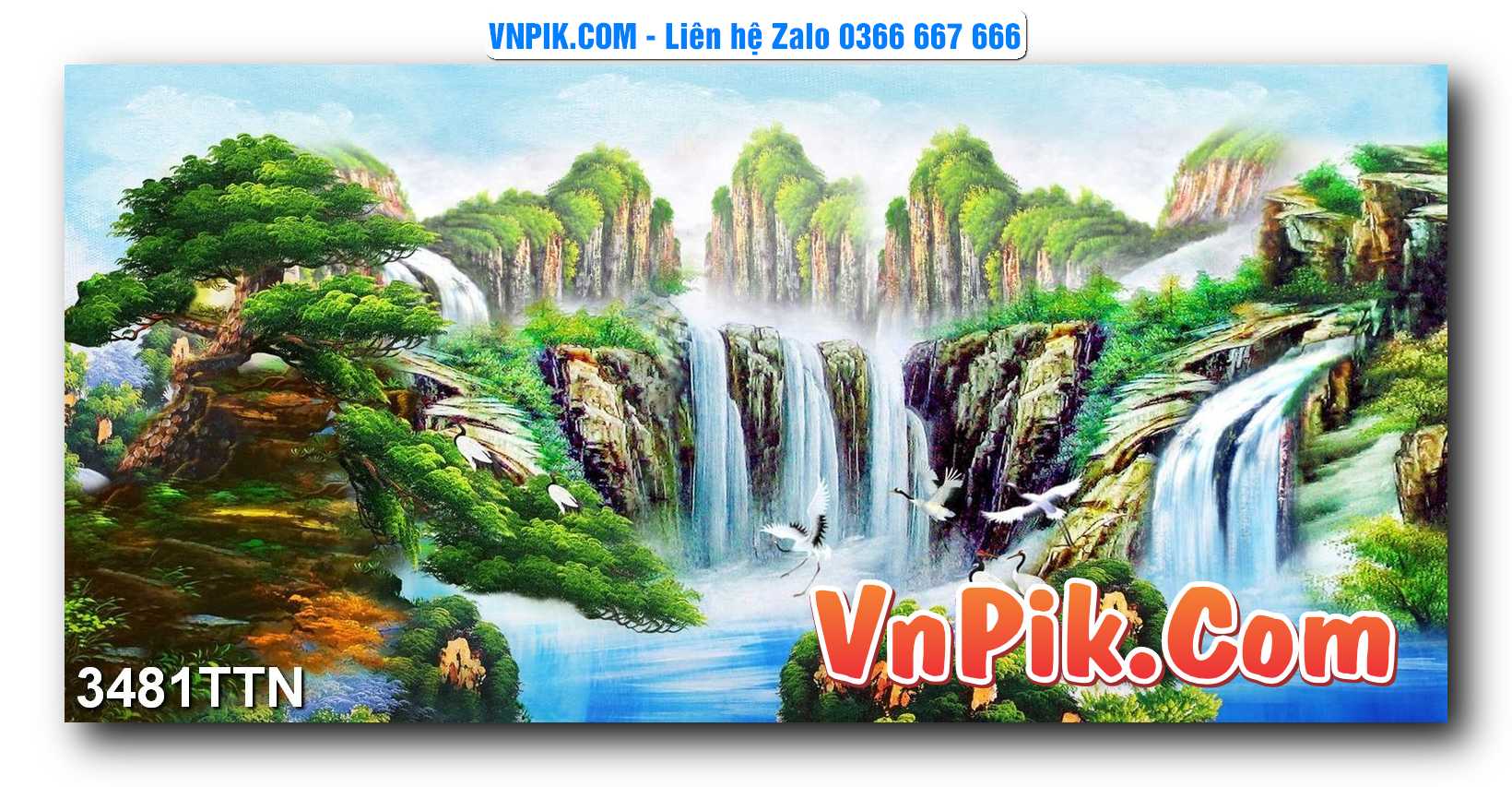 Tranh thác nước – Tranh phong thủy – Tranh treo tường mã 3481TTN
