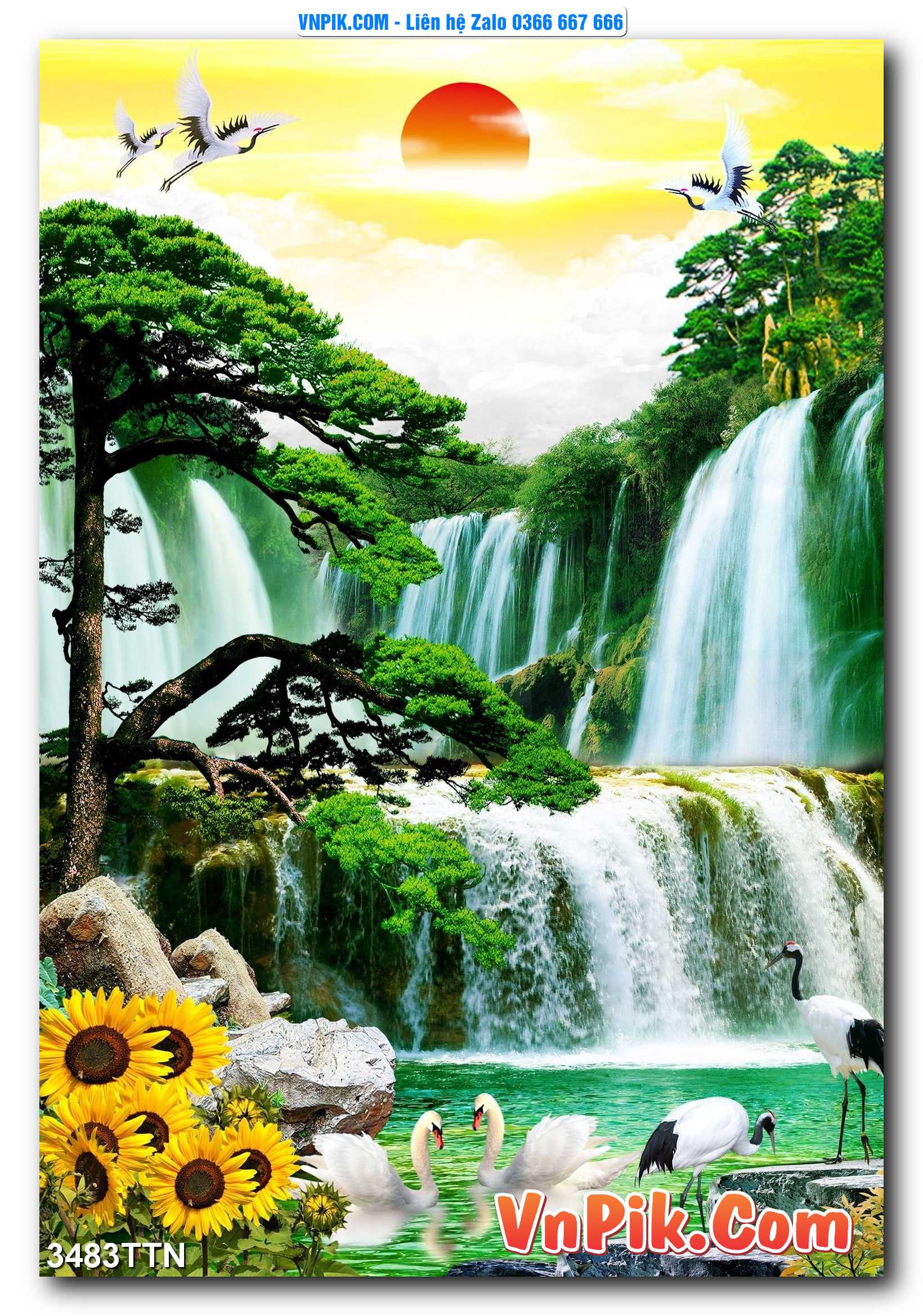 Tranh thác nước – Tranh phong thủy – Tranh treo tường mã 3483TTN