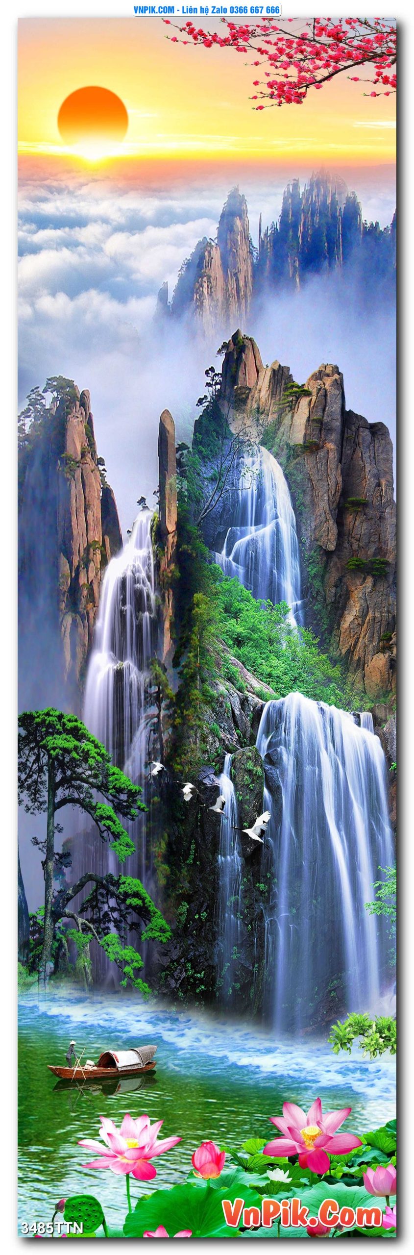 Tranh thác nước – Tranh phong thủy – Tranh treo tường mã 3485TTN