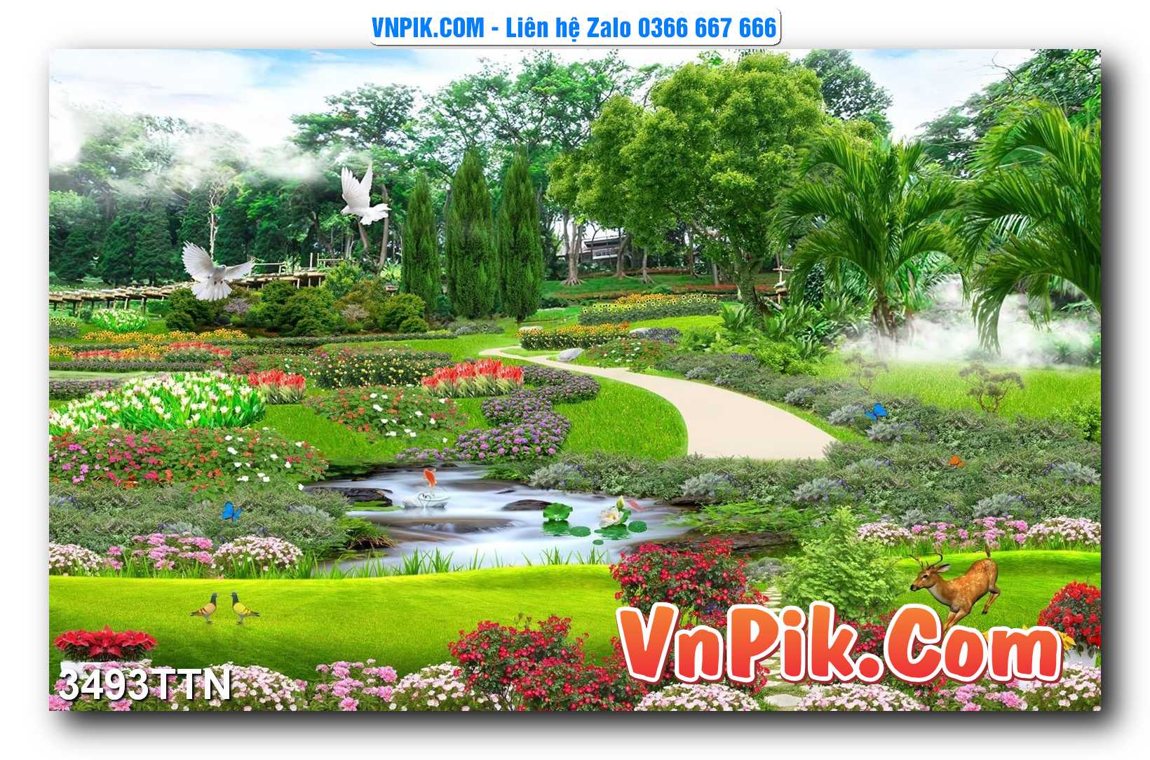 Tranh thác nước – Tranh phong thủy – Tranh treo tường mã 3493TTN