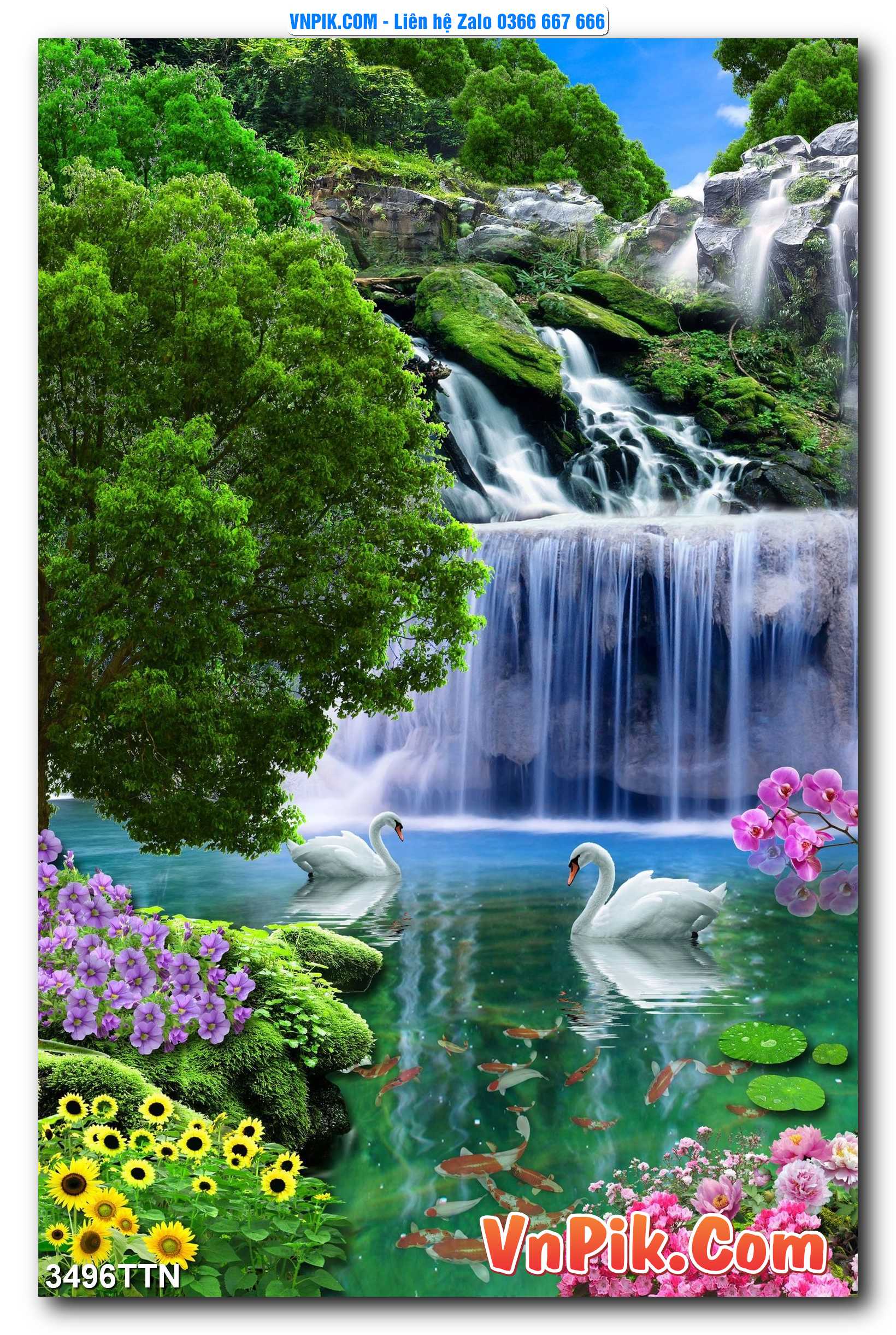 Tranh thác nước – Tranh phong thủy – Tranh treo tường mã 3496TTN