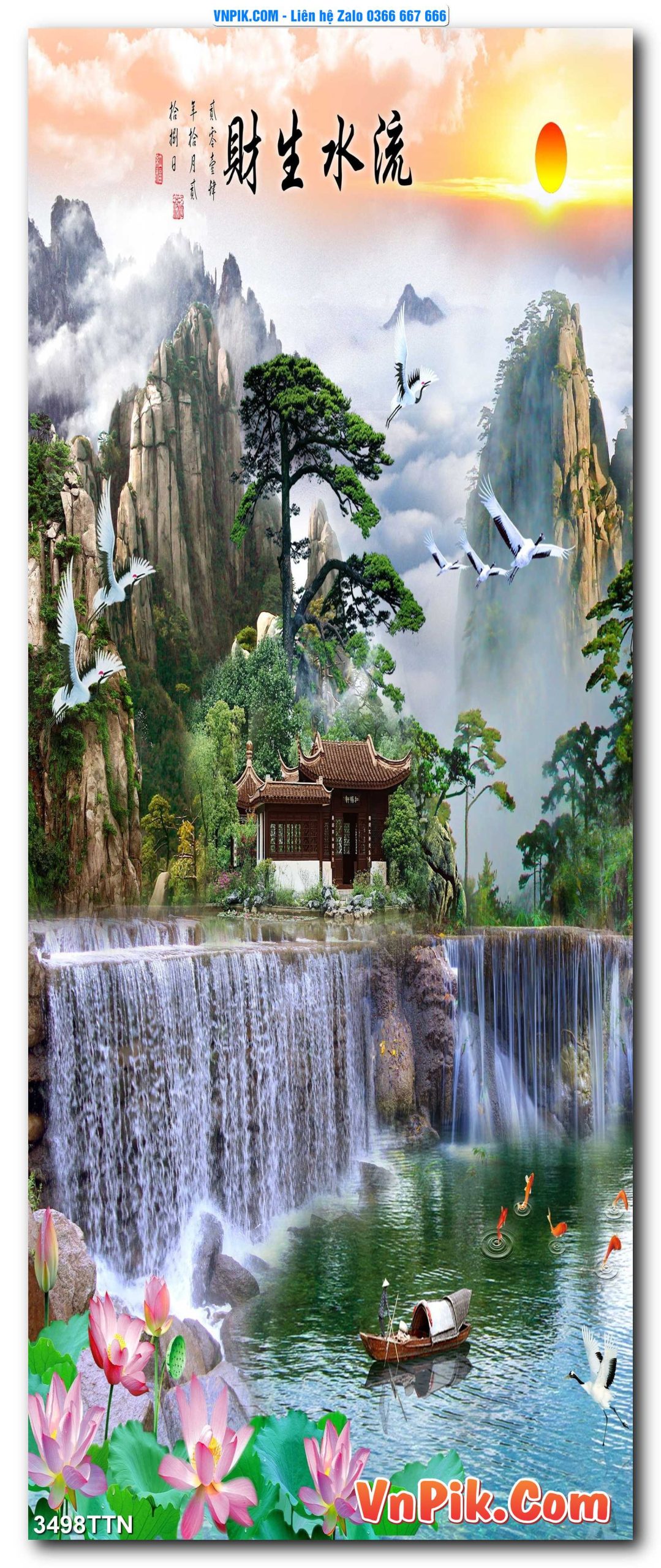 Tranh thác nước – Tranh phong thủy – Tranh treo tường mã 3498TTN