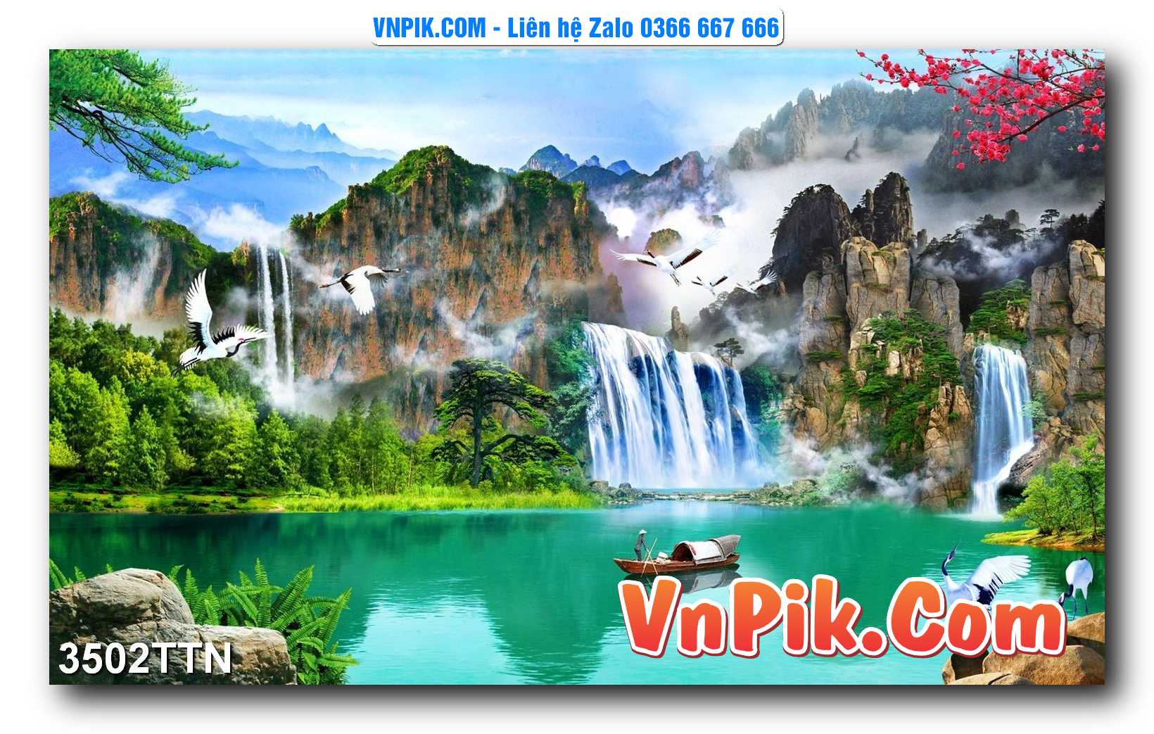 Tranh thác nước – Tranh phong thủy – Tranh treo tường mã 3502TTN