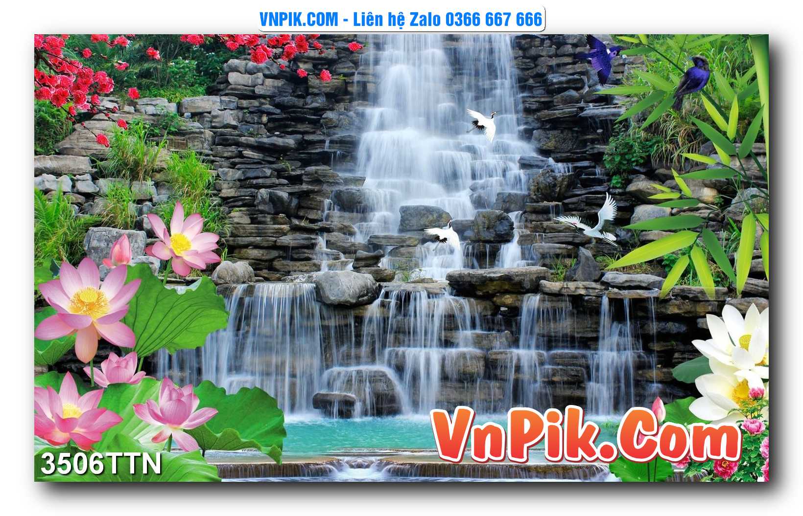Tranh thác nước – Tranh phong thủy – Tranh treo tường mã 3506TTN