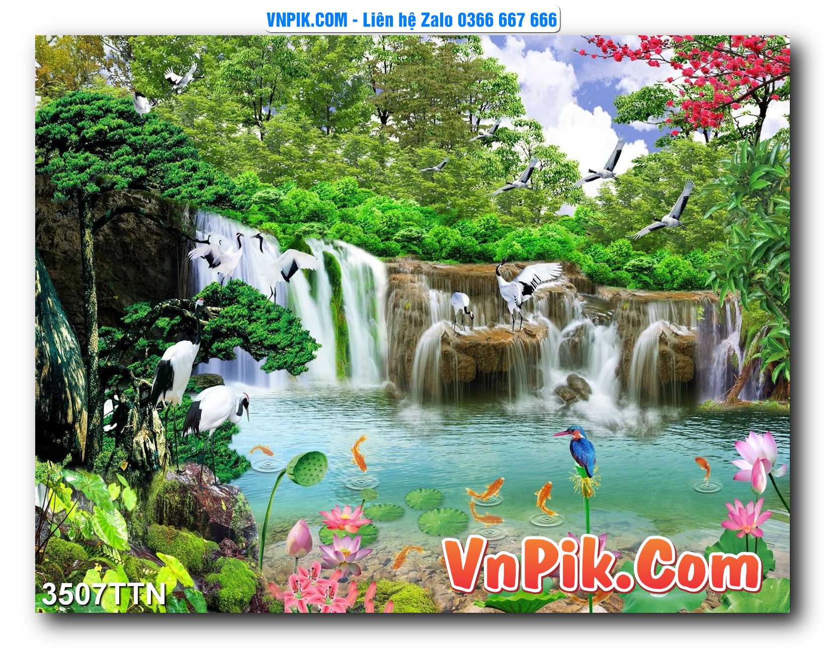 Tranh thác nước – Tranh phong thủy – Tranh treo tường mã 3507TTN