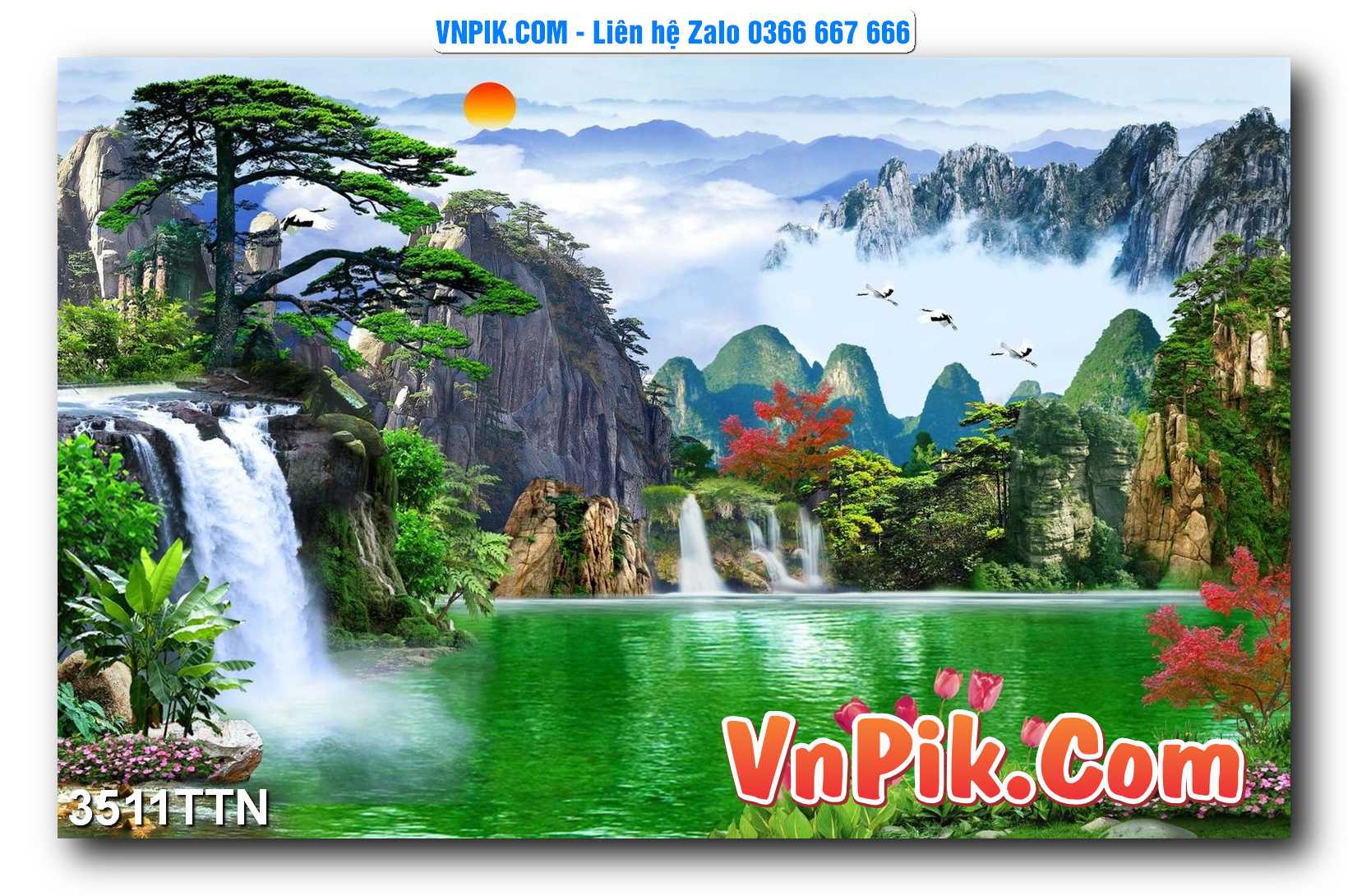 Tranh thác nước – Tranh phong thủy – Tranh treo tường mã 3511TTN
