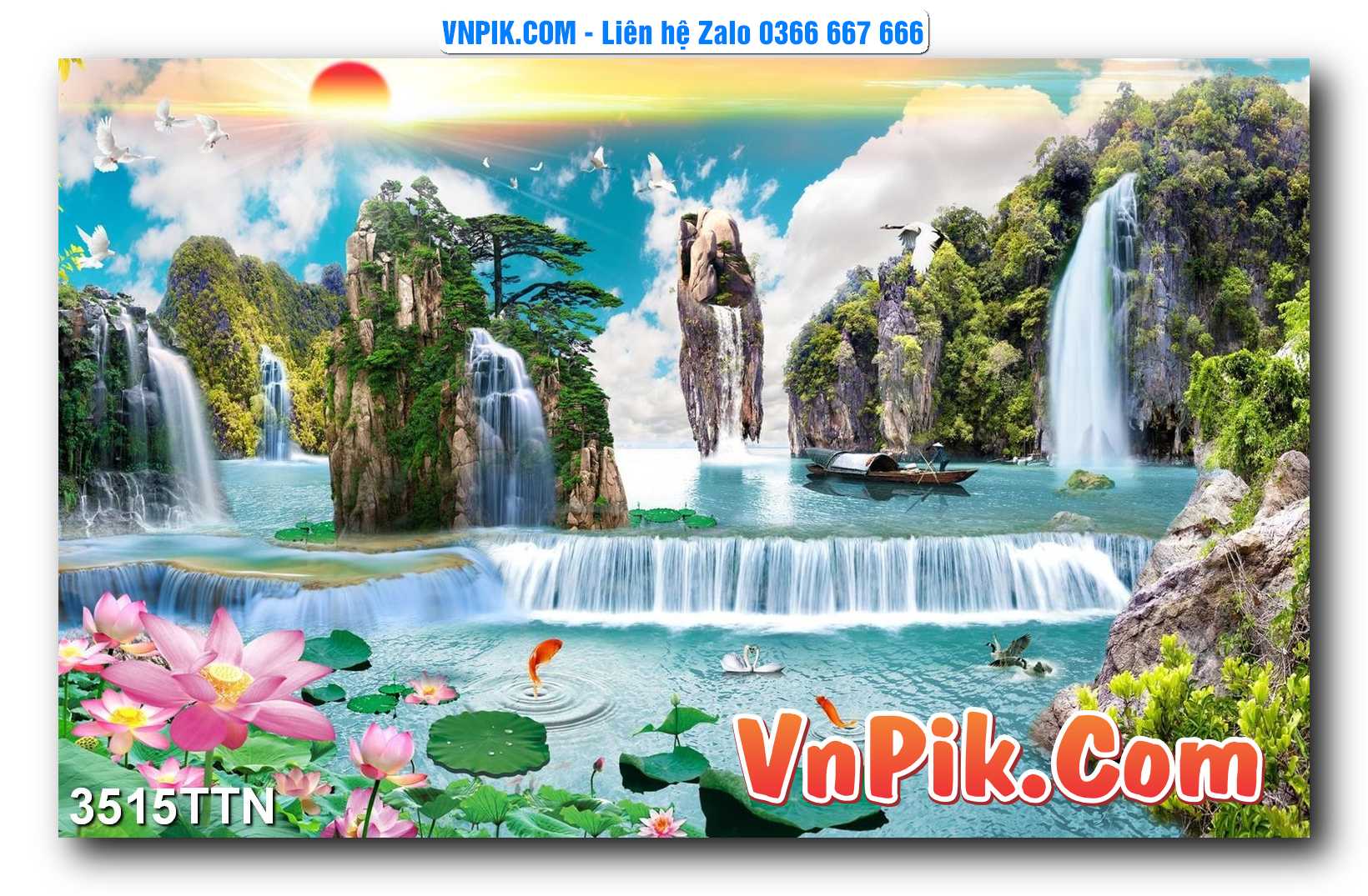 Tranh thác nước – Tranh phong thủy – Tranh treo tường mã 3515TTN