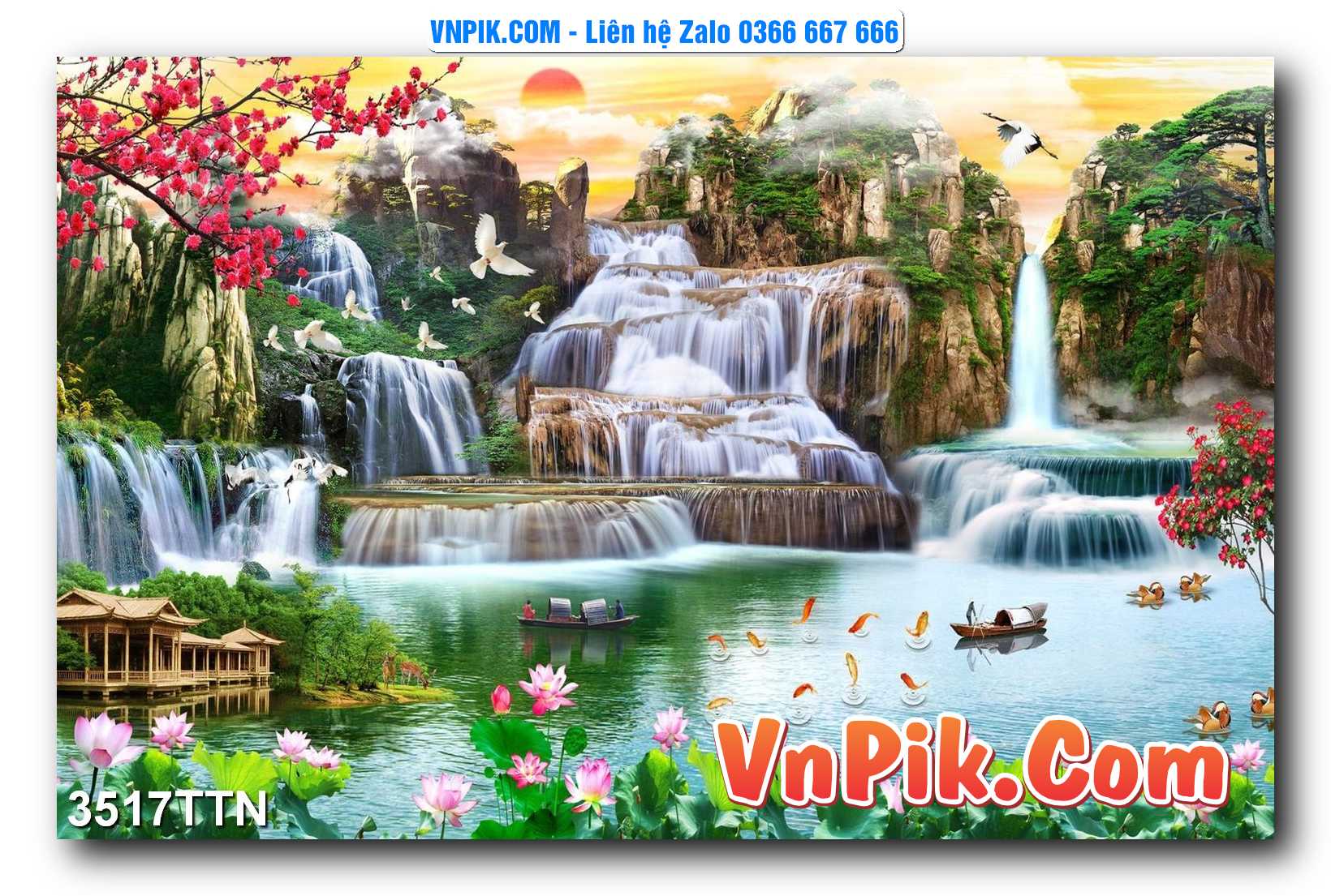 Tranh thác nước – Tranh phong thủy – Tranh treo tường mã 3517TTN