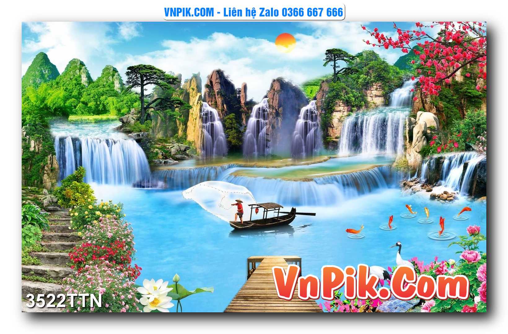 Tranh thác nước – Tranh phong thủy – Tranh treo tường mã 3522TTN