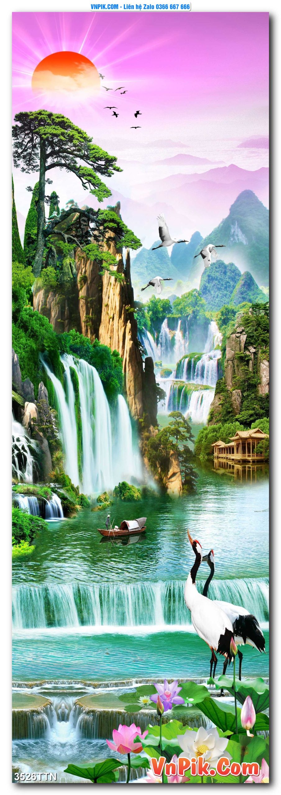 Tranh thác nước – Tranh phong thủy – Tranh treo tường mã 3526TTN