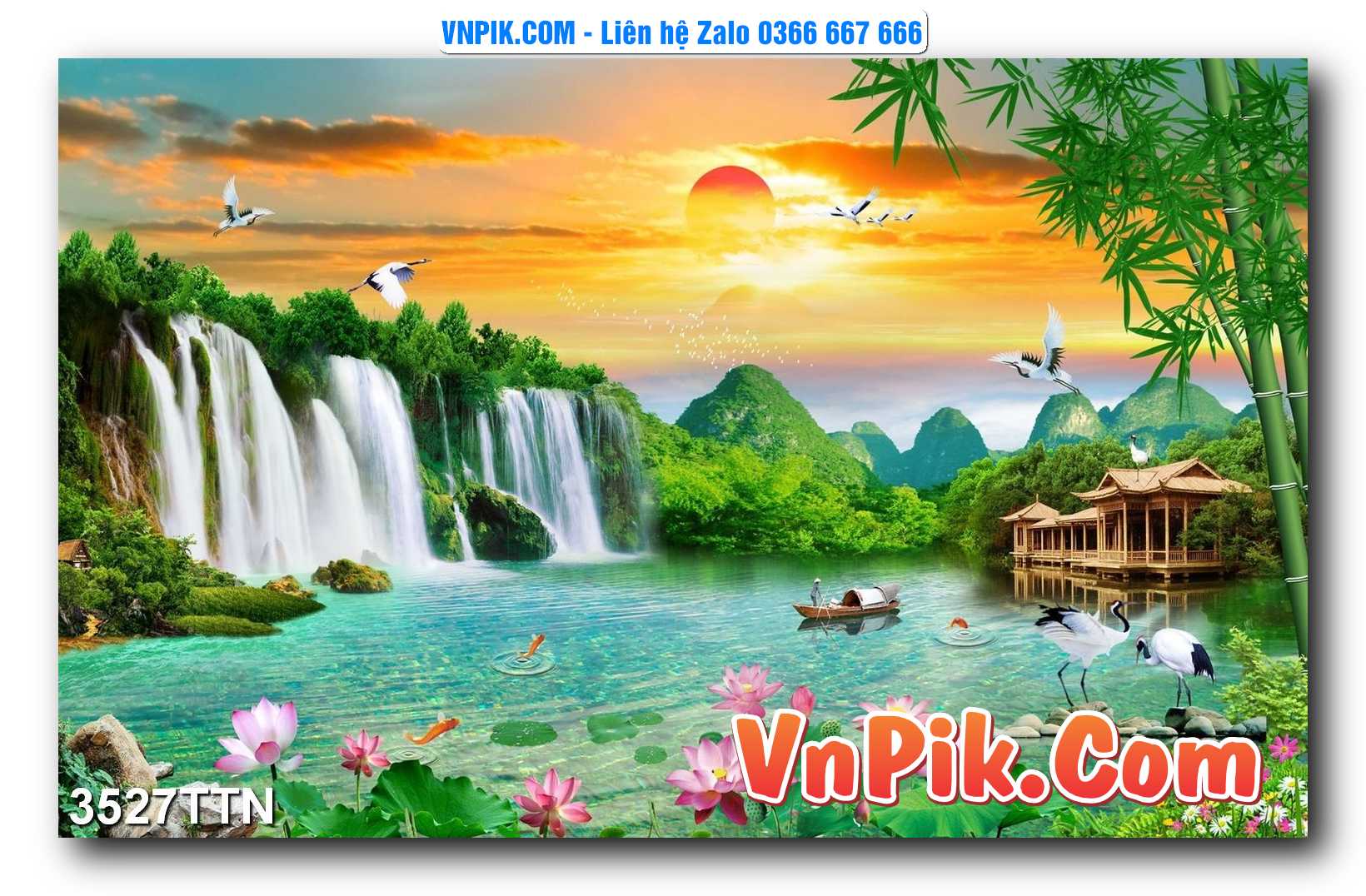 Tranh thác nước – Tranh phong thủy – Tranh treo tường mã 3527TTN